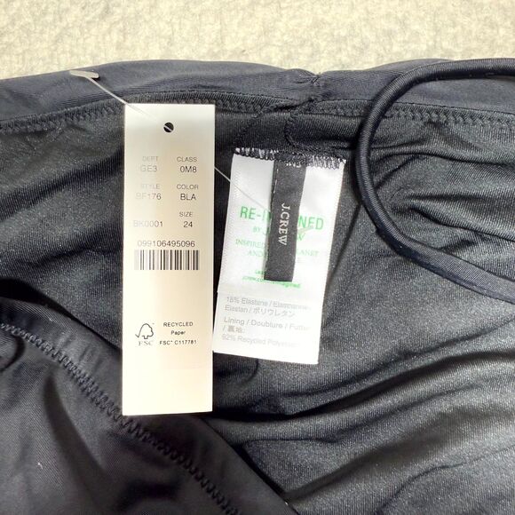 J.‎ Crew Black Swimsuit Ruched Sweetheart One-piece Womens Size 24 NEW - Picture 2 of 10